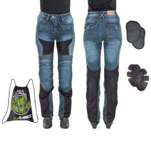 W-tec Dámské moto jeansy W-TEC Bolftyna  modro-černá  XS